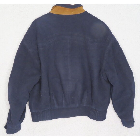 Vintage Hugo Boss Cashmere Wool Bomber Jacket Blue Full Zip Quilted Liner Medium - Picture 2 of 14